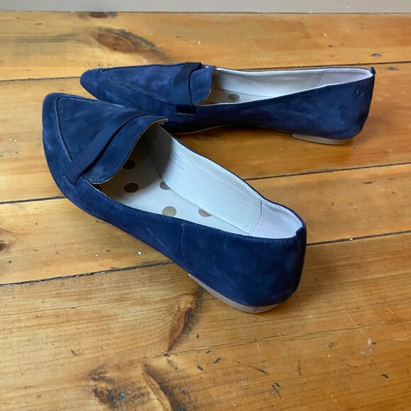 Boden Blue Suede Pointed Toe Flats - Picture 4 of 6